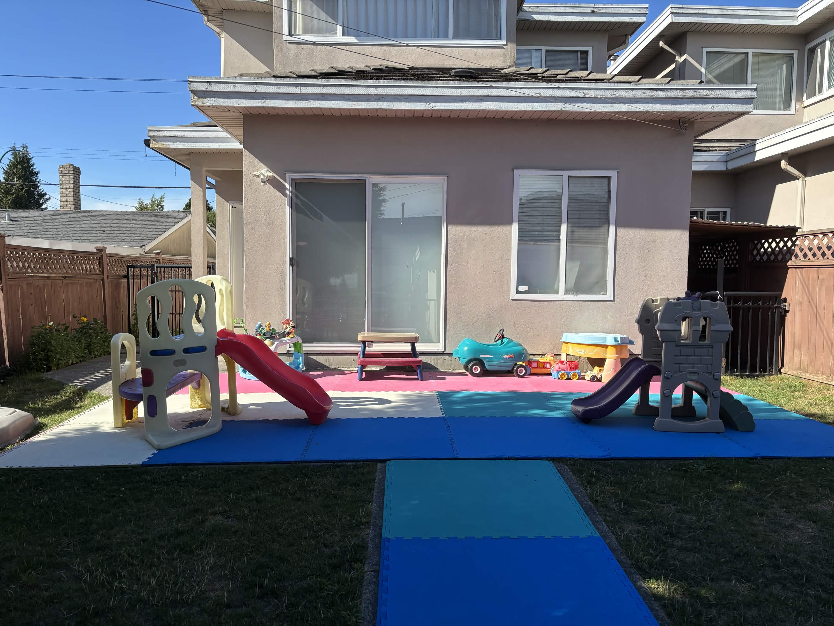 Enclosed backyard playground